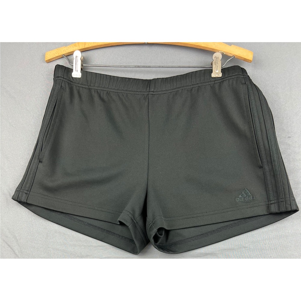 Adidas Shorts Womens Medium Climalite 3-Stripe Mesh Athletic Soccer Black Exc